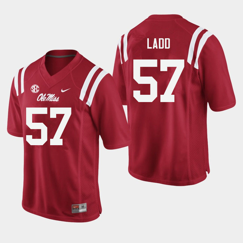 Clayton Ladd Ole Miss Rebels NCAA Men's Red #57 Stitched Limited College Football Jersey WNK0358XD